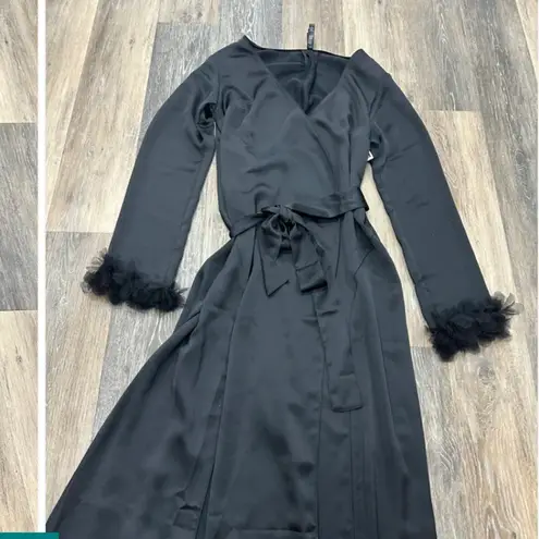 For Love & Lemons  satin nwt floral fringe robe boho spring formal dress designer