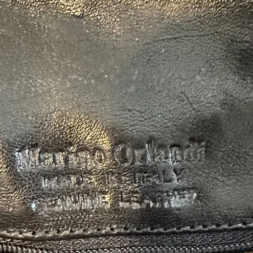 Marino Orlando Vintage Black Leather Shoulder Bucket Bag