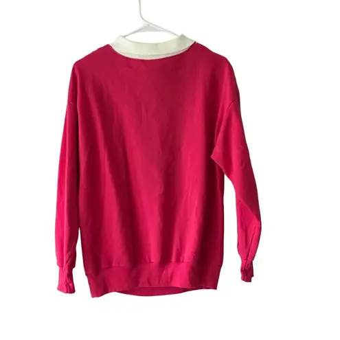 Vintage Great Lakes Apparel Pink Knit Sweater Embroidered Floral White Collar M Size M