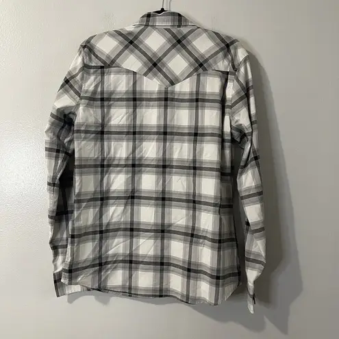 Kimes Ranch  Matadora Plaid Shirt Size XL Gray Western Pearl Snap Cowboy Rodeo