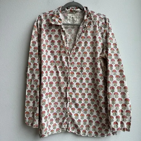 Auntie Oti 100% Cotton Khadi Lot of 3 Button Down Made In India Size 2 Large Green