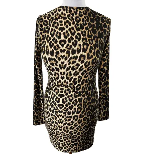 None Womens Junior's XL Cheetah Print Reversible Mini Dress Tie Up Animal Printed