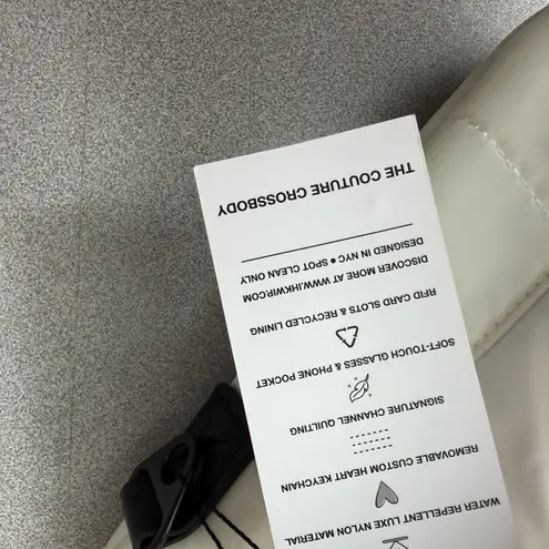 HKWP Crossbody Bag Purse White Puffer Envelope Snap Clutch Handle *No Strap*