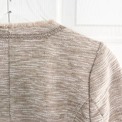 Frenchi Cream Boucle Gold Metallic Weave Blazer