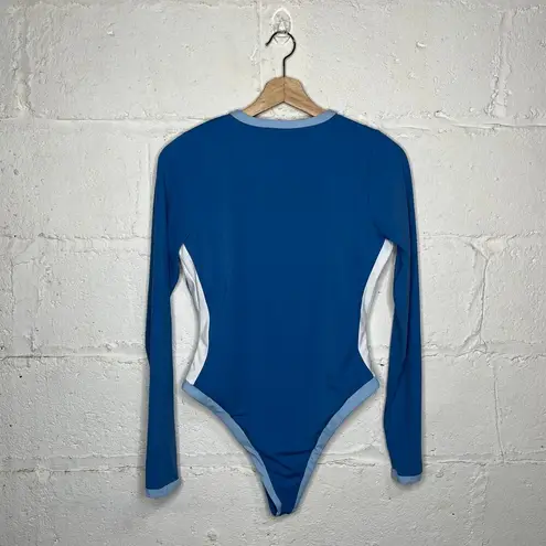 Swimsuits For All Camille Kostek Women's Blue Long Sleeve Zip Swimsuit Large NWT