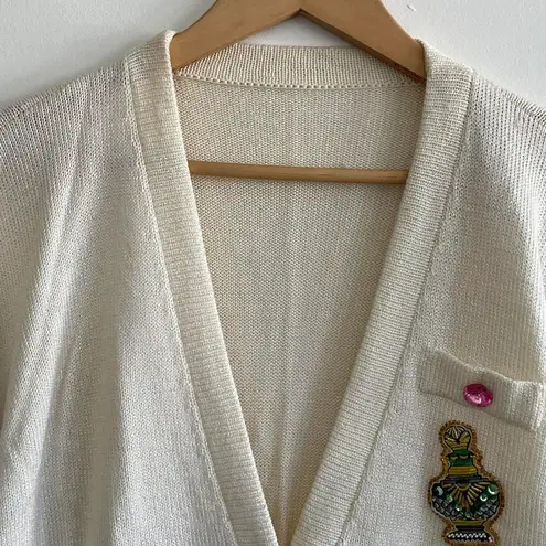 Custom Embroidered Cardigan Sweater Size 12