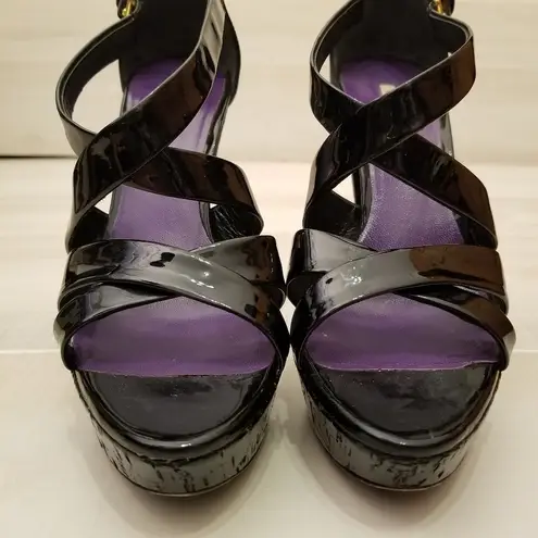 Miu Miu {37.5}  Prada Black Strappy Leather Sandal