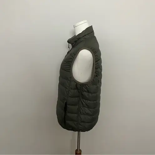 Hawke & Co. Hawk & Co Vest Puffer Reversible Duck Down Pockets Lightweight Olive Green Tan