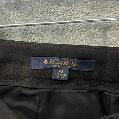 Brooks Brothers Caroline Fit Wool Wide Straight Leg Dress Pants Women's 10 Black