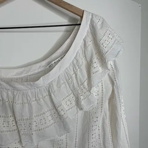 Veronica Beard Cruz Eyelet One Shoulder Top Womens Size 6