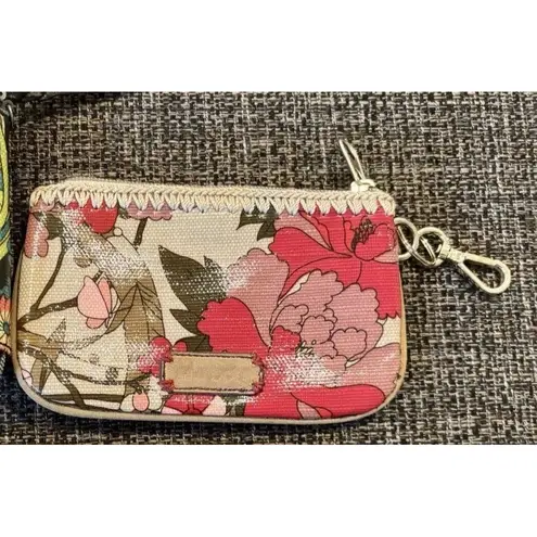 Sakroots Lot Of 2 Black Floral Shimmer And Brown Floral Wristlet