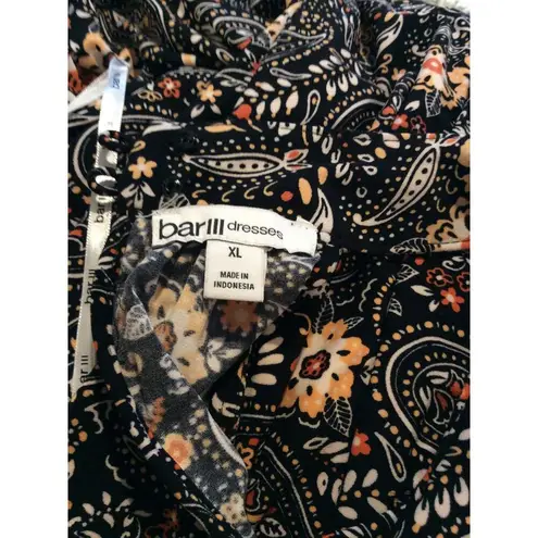 Bar III High Neck Maxi Floral Print Racer front back  Size XL Womens