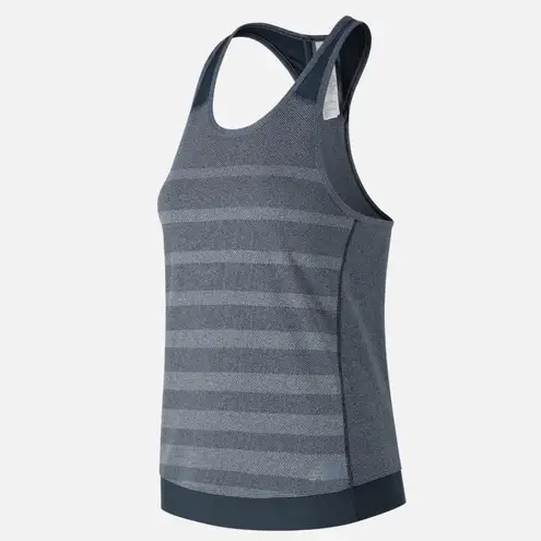 New Balance  Navy Blue Stripe Mesh Racerback Tank Top Medium