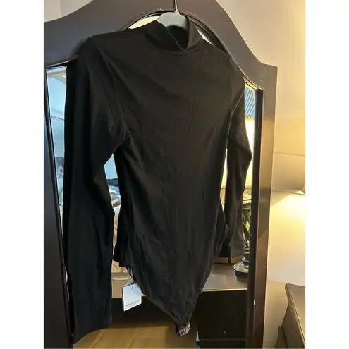 MANGOPOP NEW Mock Turtle Neck Long Sleeve Ribbed Bodysuit S