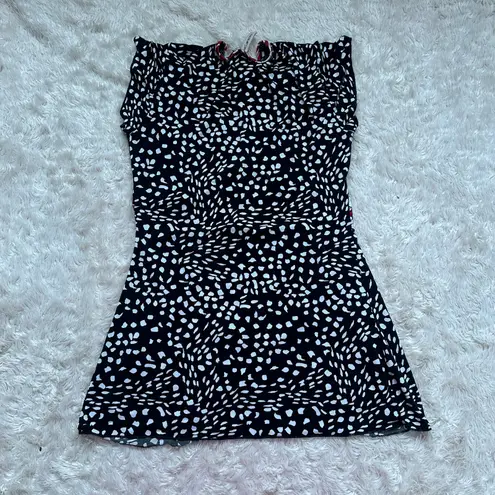 Susan Lawrence Vtg S Made in USA Black Red Floral Babydoll Tunic Blouse Y2K 90s Fairy Grunge