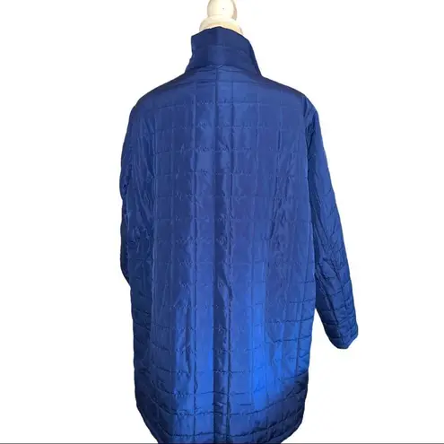Woman Within  blue quilted zip up lightweight jacket with side pockets!