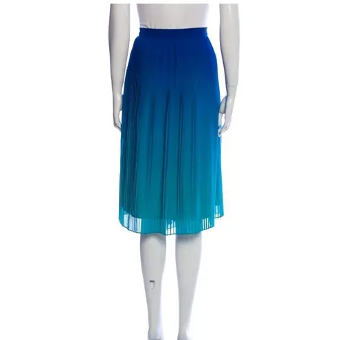 H by Halston SZ L Pleated Accents gradient blue Knee-Length Skirt