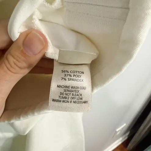 Ecru Slim Tapered Pants Style 1241-DS | Cream White | Size 8