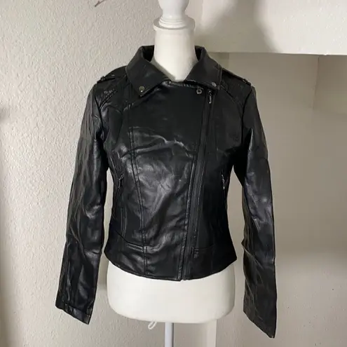 Women’s Black Faux Leather Jacket XL Lil Peep NWT Black