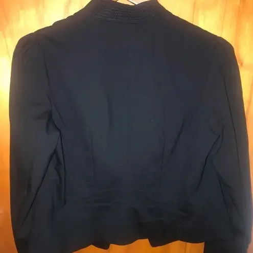 Badgley Mischka Vtg Y2K Black Mock Neck Asian influence blazer Taylored fit