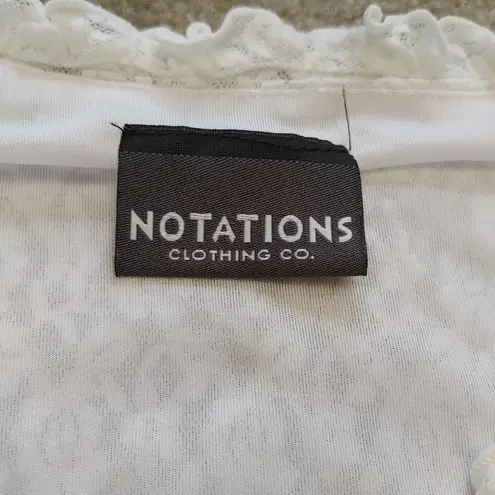 Notations Clothing Co White Lace Frill Size Small 19 Pit Summer Sheer Kawaii