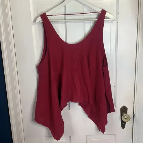 We The Free Free People Sing La La Tank Gone Gogi Red Oversized Top Tank NEW W-092 Sz M