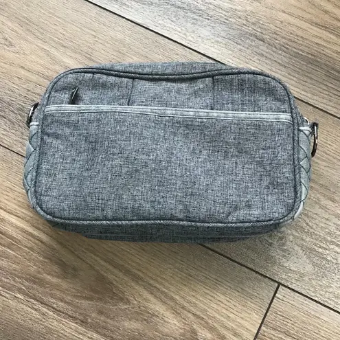 Lug Carousel XL Crossbody Bag Gray Canvas Purse Measures Approx. 7.75" by 10.5"