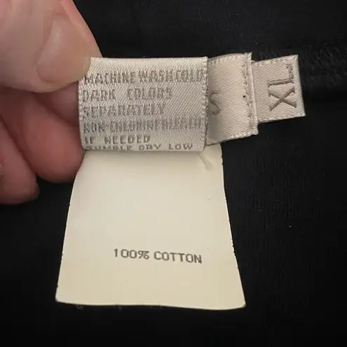 Tweeds navy 100% cotton minimalist contemporary casual turtleneck top, size XL Blue