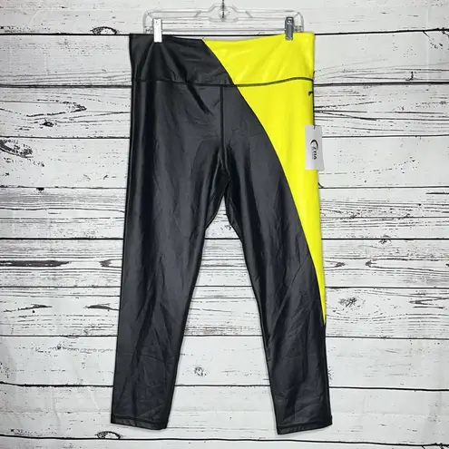 Zyia Active NWT XL 20 Neon Yellow Metallic 2 Pc. Sports Bra & 7/8 Leggings Set