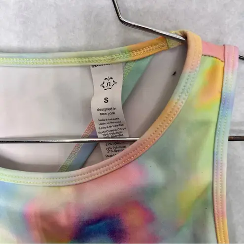 Nanette Lepore  Longline Sports Bra Cut Out Back small colorful tie dye