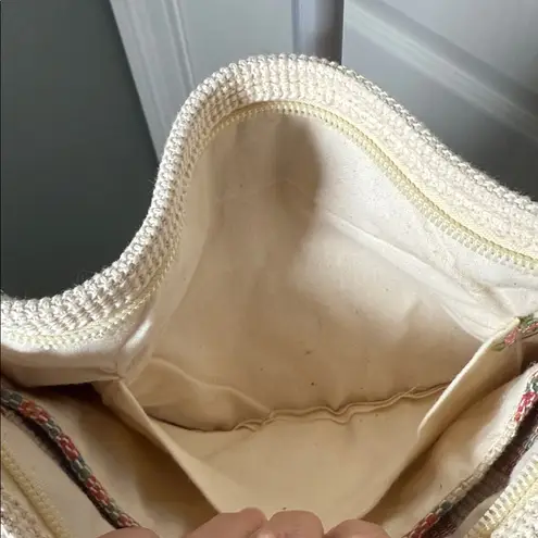 Carpetbags of America Chic Striped Shoulder Bag in Cream and Red