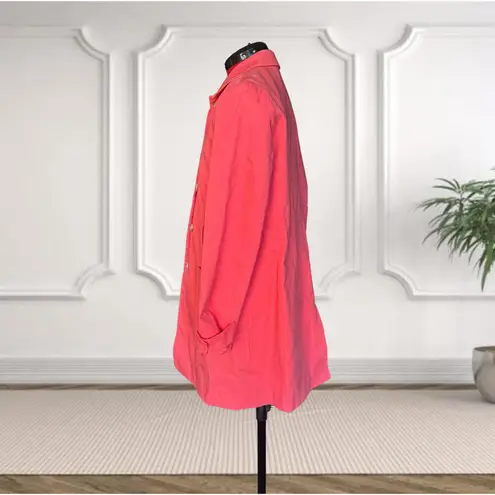 Joe Fresh Coral Bright Outerwear Trench Coat Size S