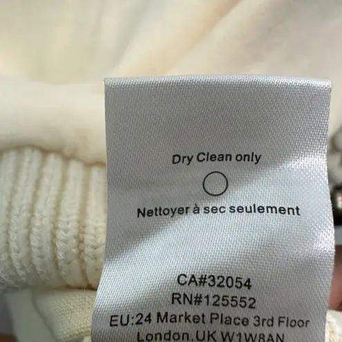 Dolan Fringe Shoulder Sweater Bubble Sleeve Knit Top Cream S Whimsical Romantic