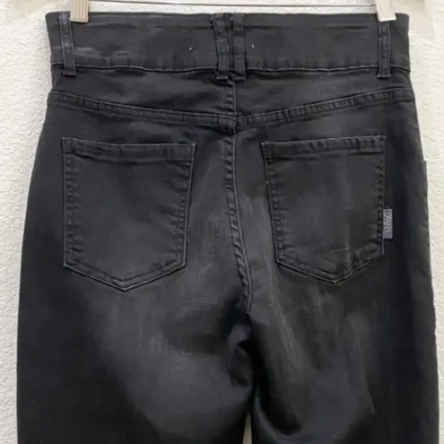 ZARA  High Waist Stretch Black Capri Denim Jeans 8