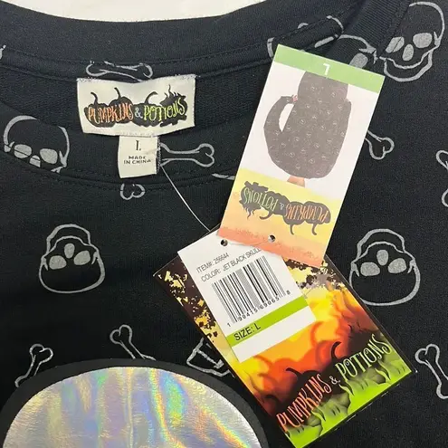 Pumpkins & Potions Skulls and Bones Long Sleeves Crewneck Pullover Shirt