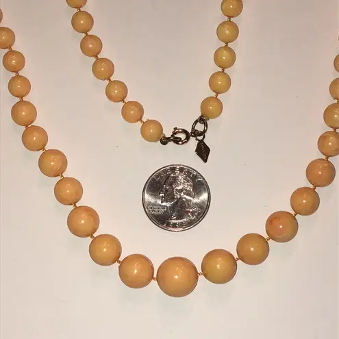 Sarah Coventry Vintage Light Peach Color Beaded Boho Necklace