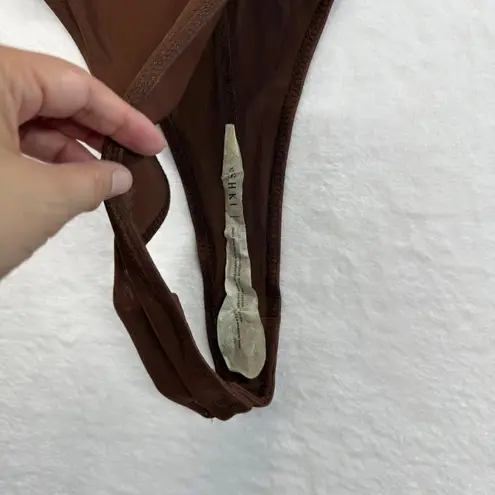 Meshki Blaire Bodysuit Mesh Long Sleeve Chocolate Brown XS