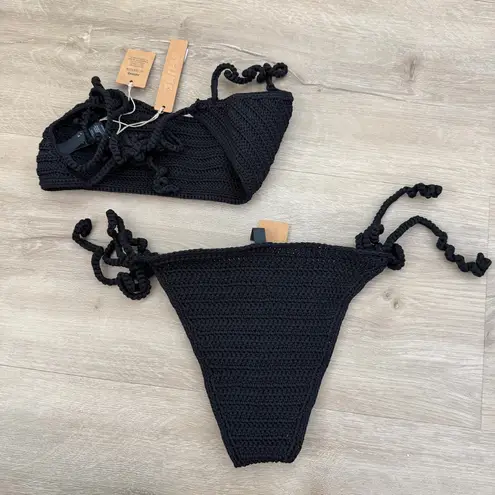 SKIMS Black Crochet Bikini set