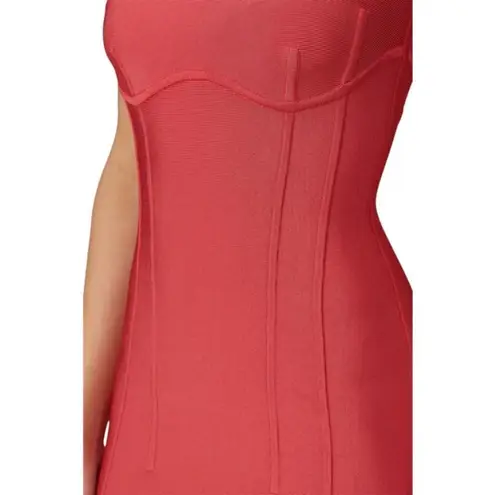 Herve Leger ππ Corset Seam Mini Bandage Dress ~ Burnt Rose XS Bodycon Cocktail