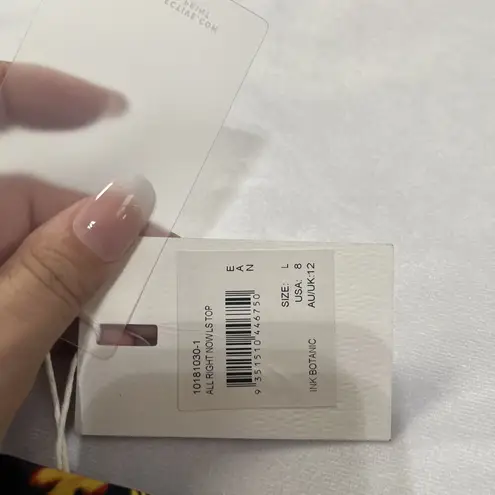 C/MEO COLLECTIVE NWT All Right Now LS Top Puff Sleeve Floral SIZE Large