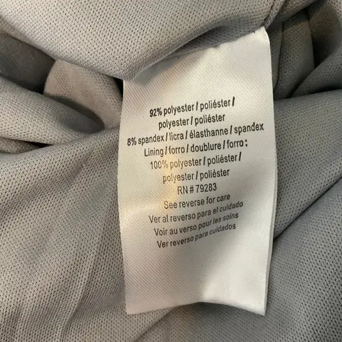 Alex Evenings Sequined Cocktail Dress Size 14W Silver Short Sleeve V-Neck Sheath - Image 9