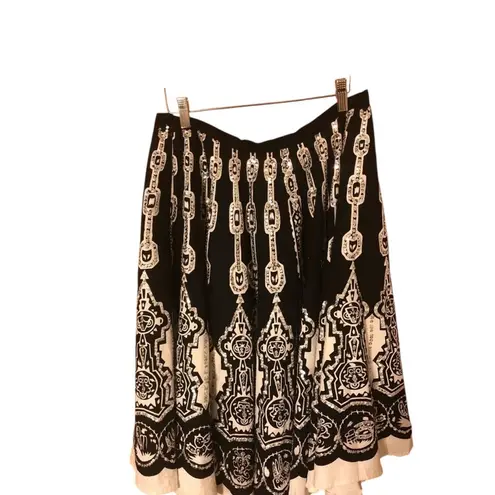 Carol Little Unique Full Circle Skirt Black White Bling Sz 10 Embellished Whimsy
