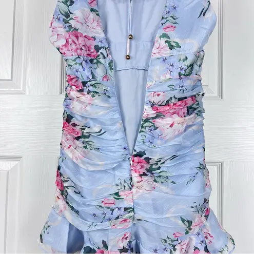 Angel Biba Blue Floral Mini Dress