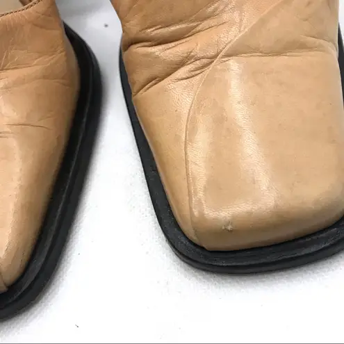 Chuckies New York Strategic VINTAGE 1990'S CHUCKIES NEW YORK STRATEGIA TAN MARY JANE LEATHER HEELS (36)