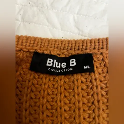 Blu B tan fringe arm sweater nwot Size M