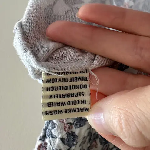 Sim & Sam Dusty Rose and Blue Floral Smocked Tank Top, Size Large