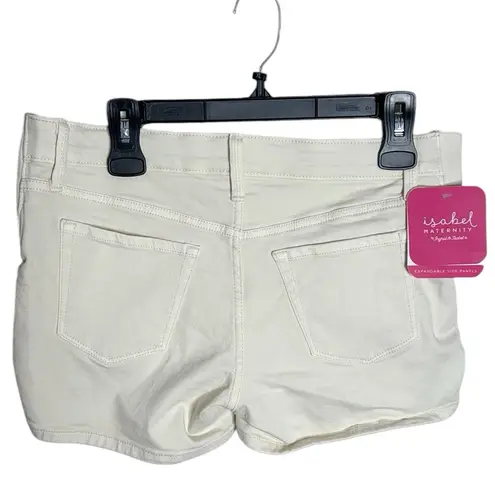 Isabel Maternity ecru maternity midi shorts 4” inseam size 4