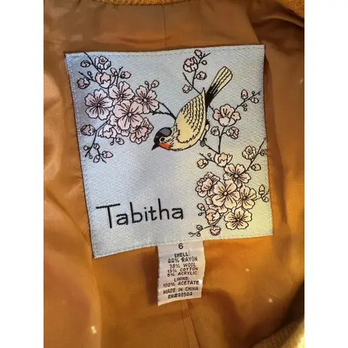 Anthropologie Tabitha Wool Blend Terrace House Ruffle Blazer Jacket Mustard Sz 6 Yellow