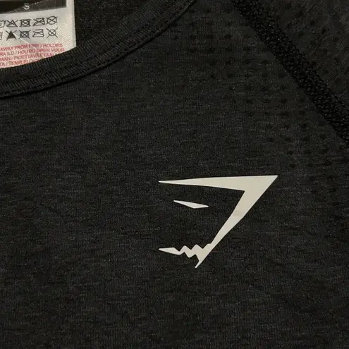 Gymshark Vital Seamless 2.0 Long Sleeve Crop Top Size Small Black Marl