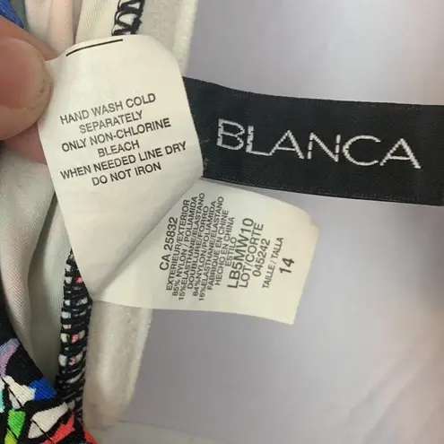 La Blanca womens 14 large one piece swimsuit bathing multicolor halter padded sl